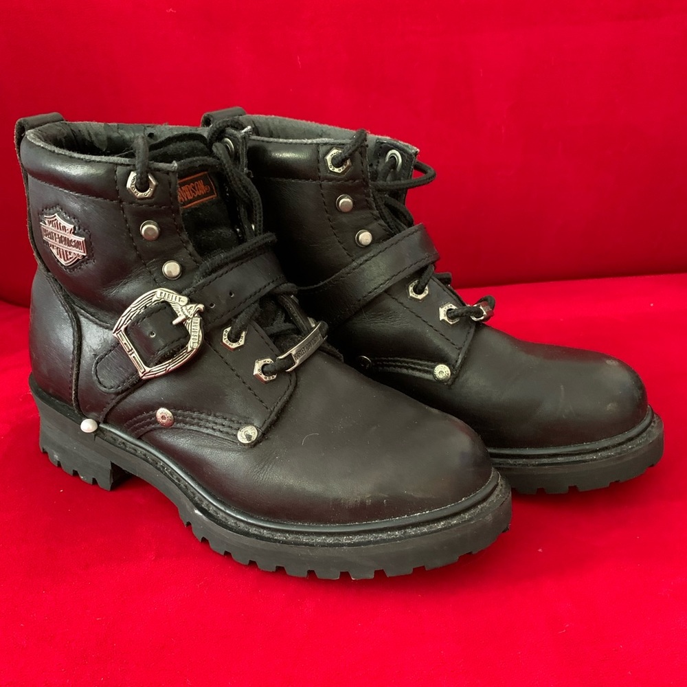 Black Leather Harley Davidson Boots